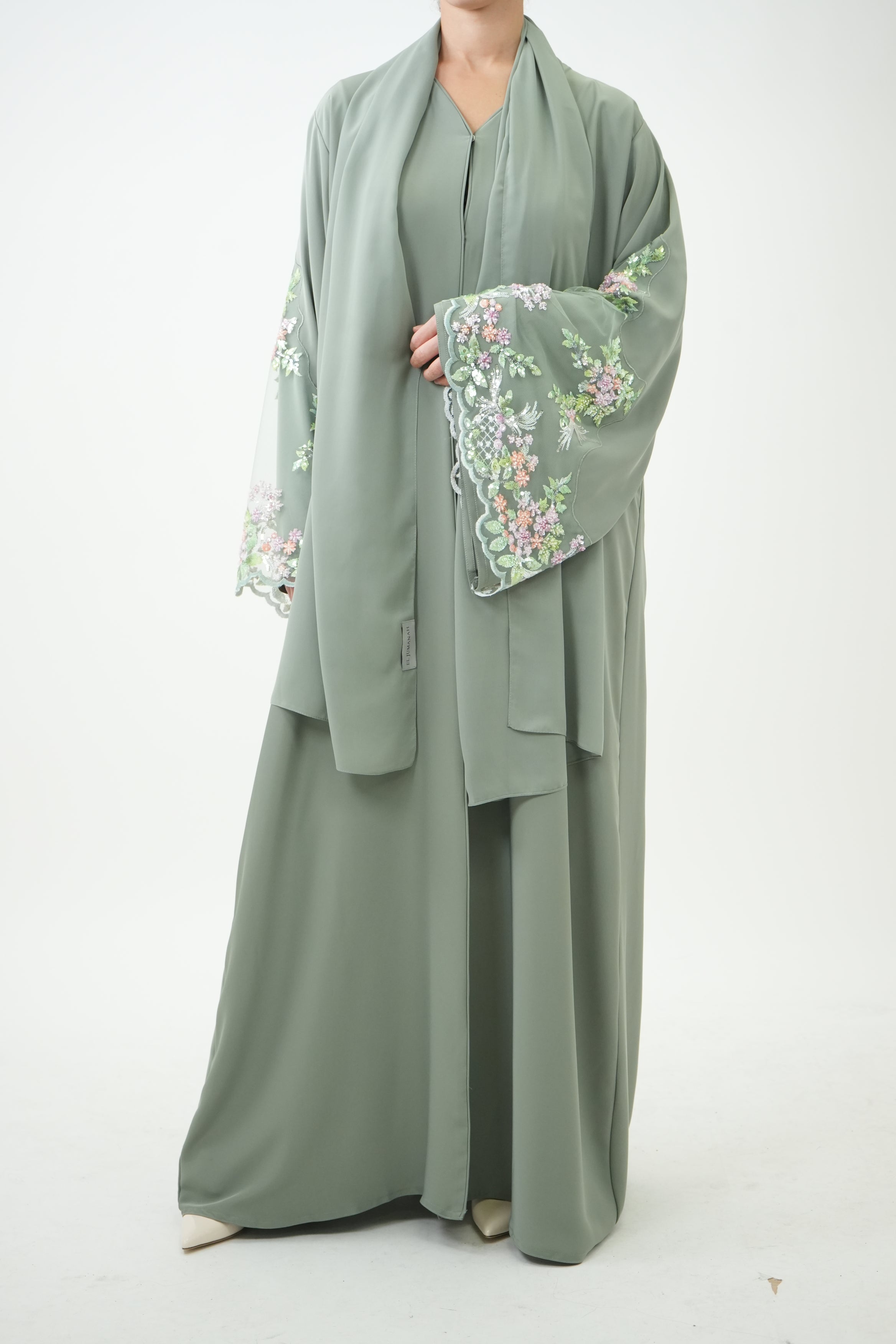 Abaya Yasmeen - Vert d'eau