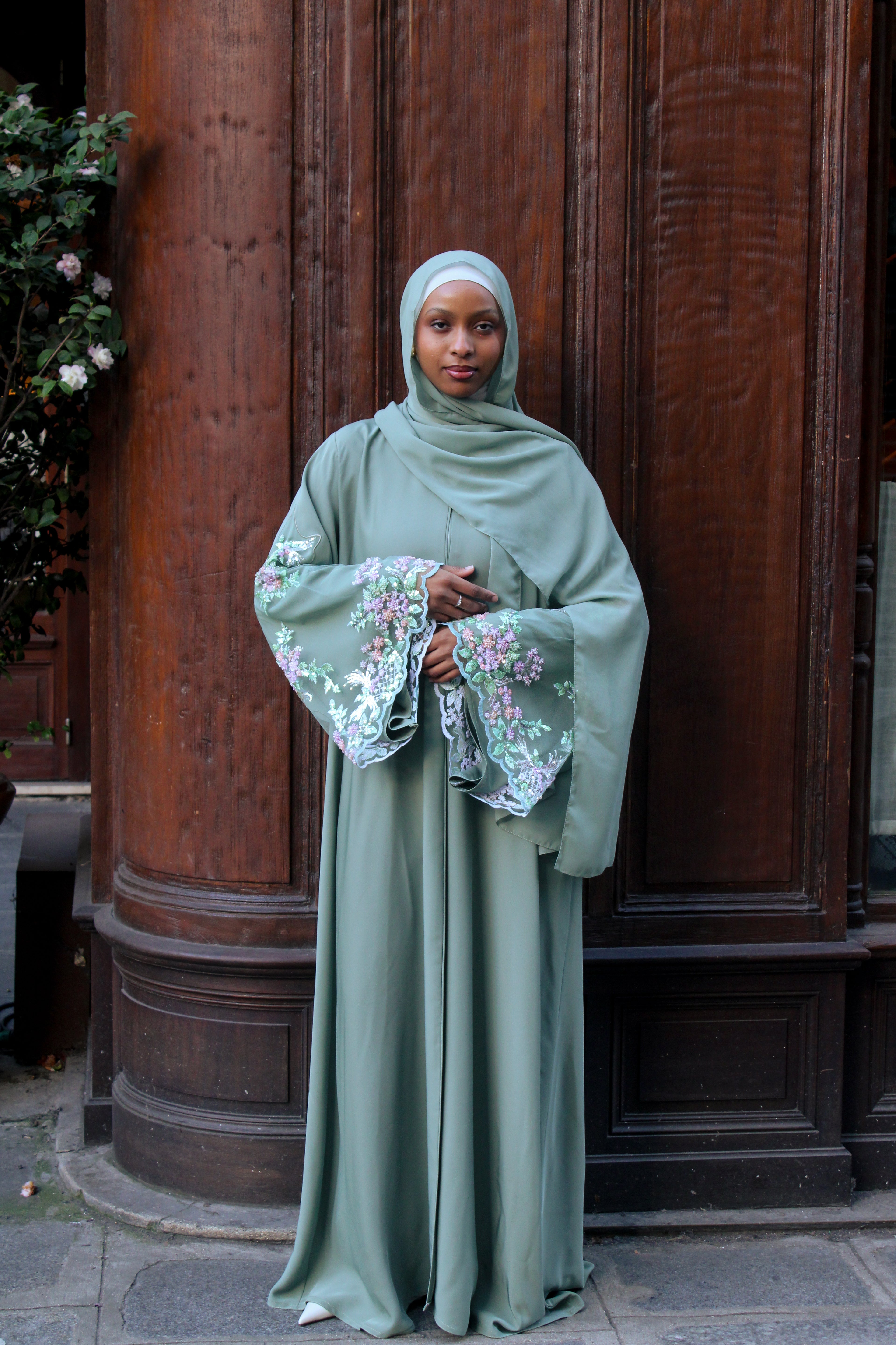 Abaya Yasmeen - Vert d'eau